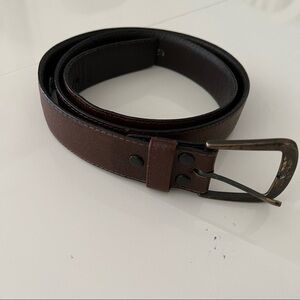 San Remo Brighton Grain Brown Leather Belt With Zip Design Size 34